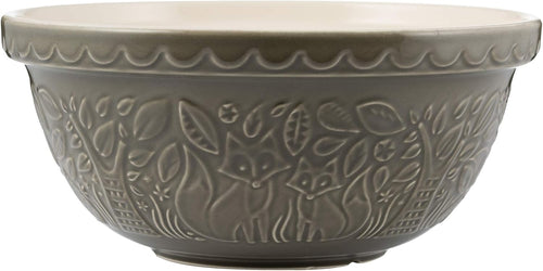4.5L Ceramic Mixing Bowl 29cm Embossed Woodland Fox Design