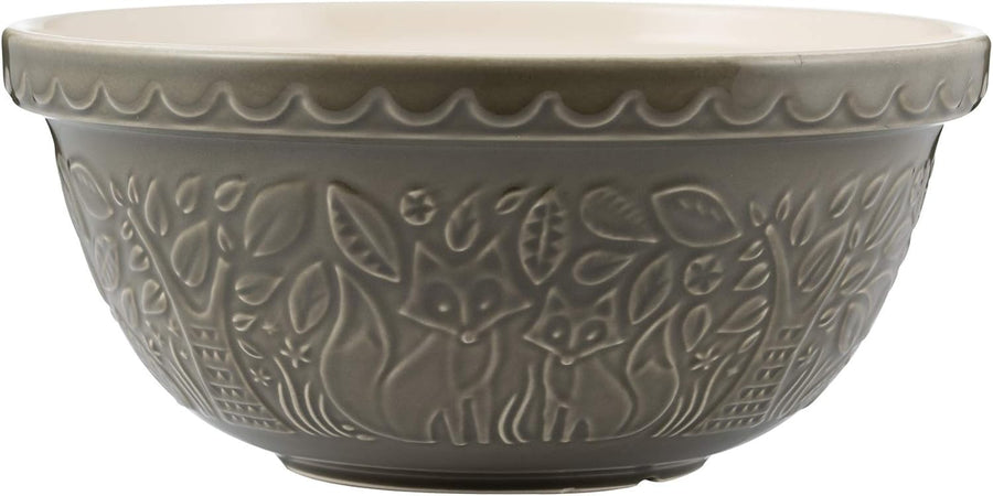 4.5L Ceramic Mixing Bowl 29cm Embossed Woodland Fox Design