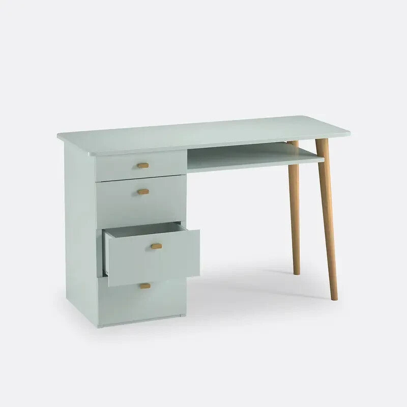 Scandi 4-Drawer Desk 120cm Pine MDF Study Table with Storage Unit