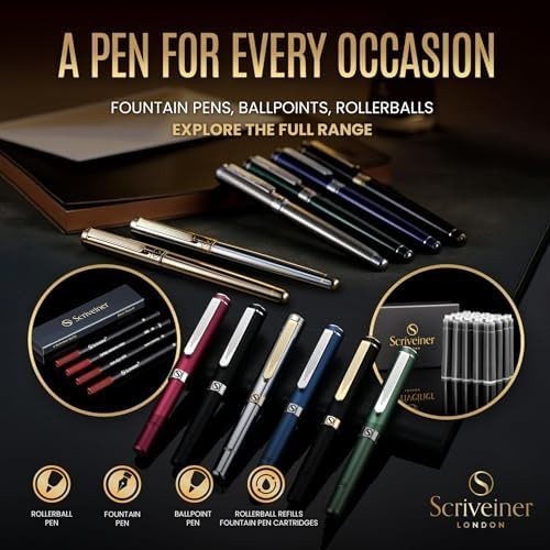 Luxury Black Gold Fountain Pen Medium Nib Gift Box
