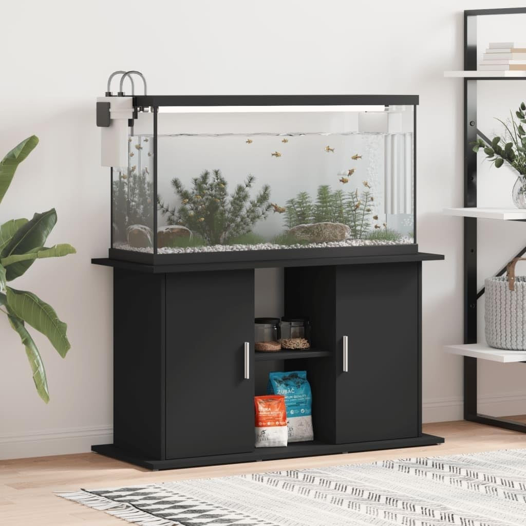 Black Engineered Wood Aquarium Stand Fish Tank Storage 101x41x58cm