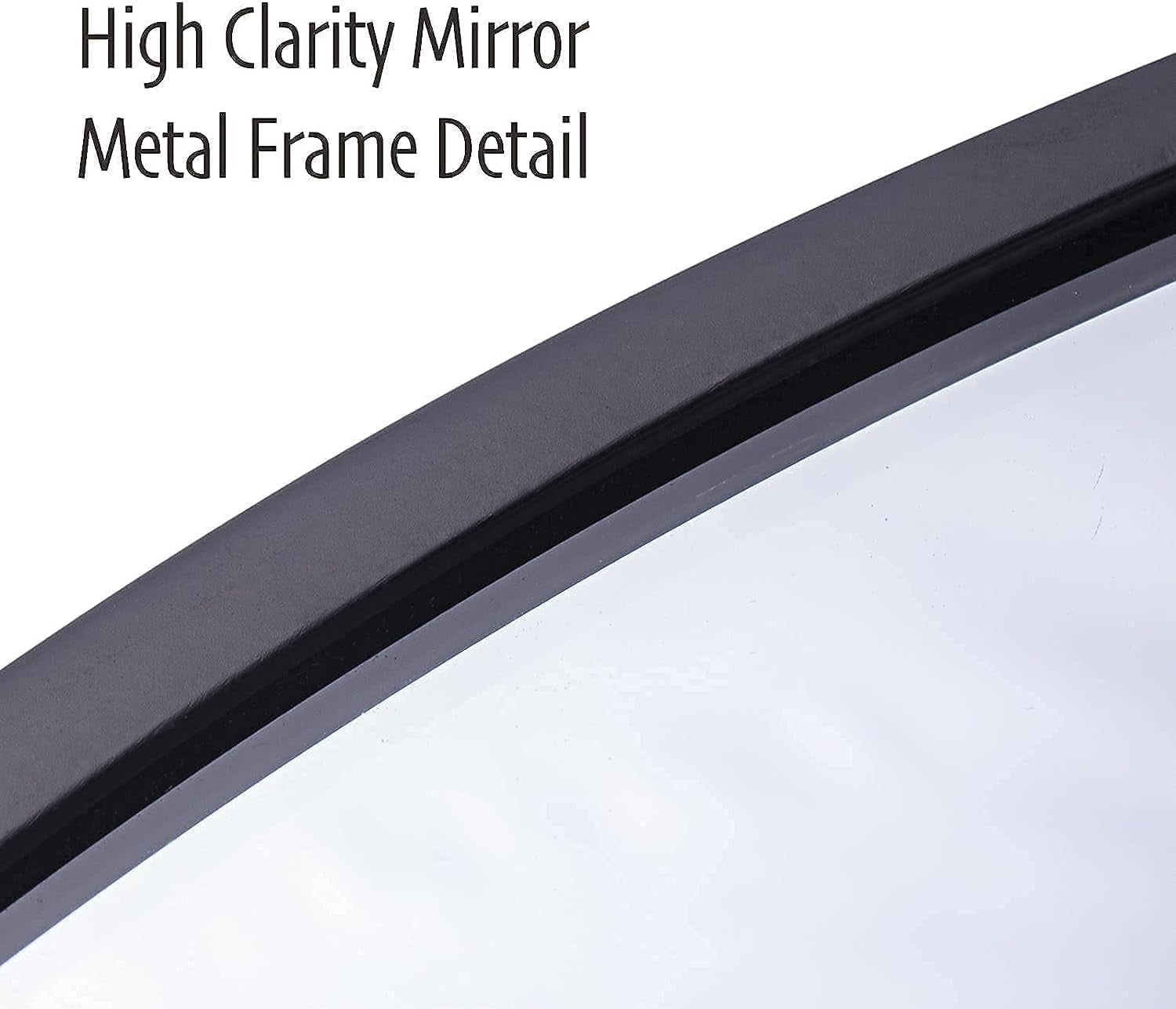 Round Wall Mirror 80cm Black Frame Bathroom Vanity Living Room Modern