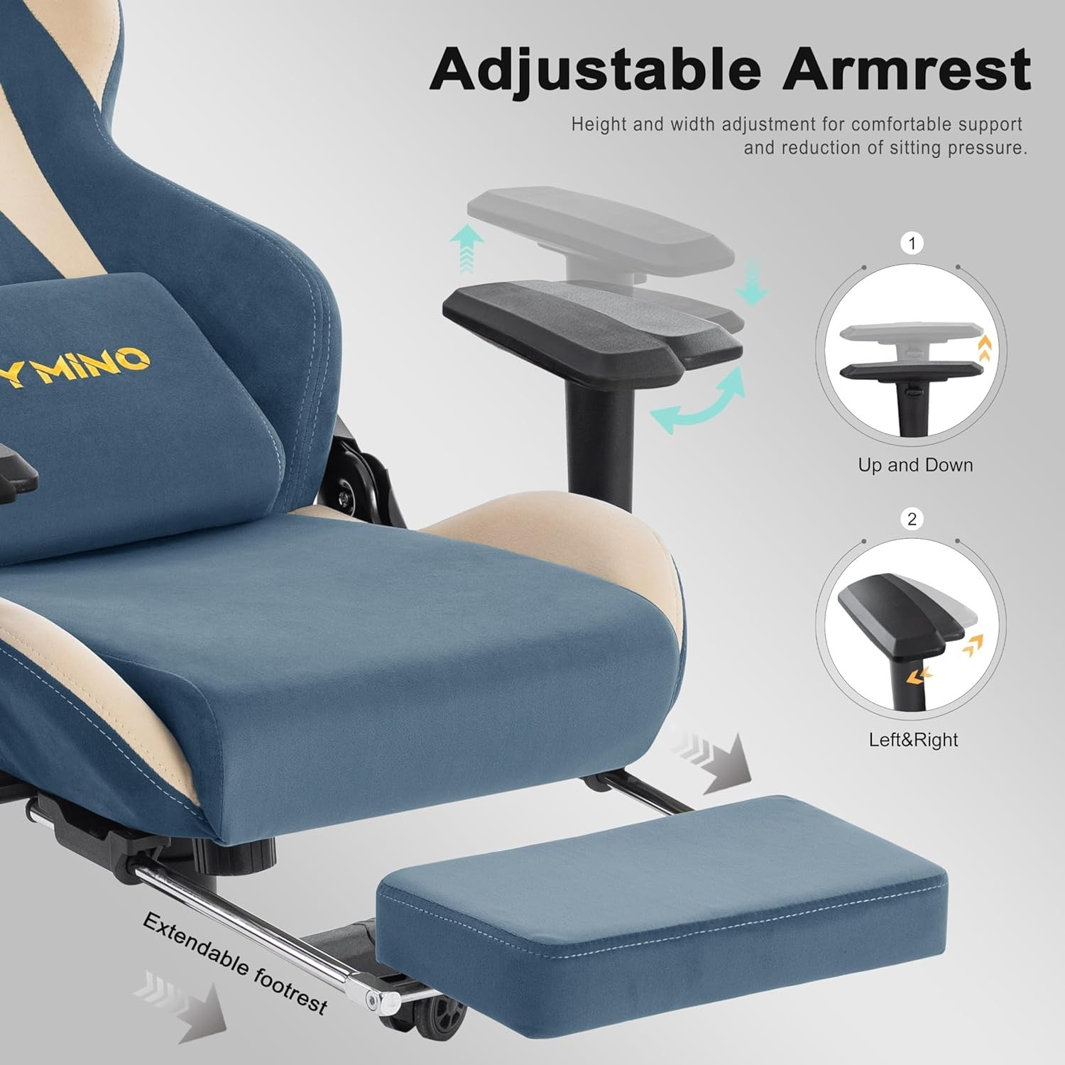 Ergonomic Gaming Chair with Footrest & Lumbar Support – Adjustable Desk Seat