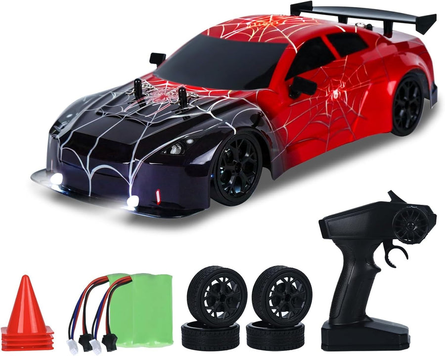 1:14 4WD RC Drift Car – Dual Battery, LED Lights, Full Control Racing Toy