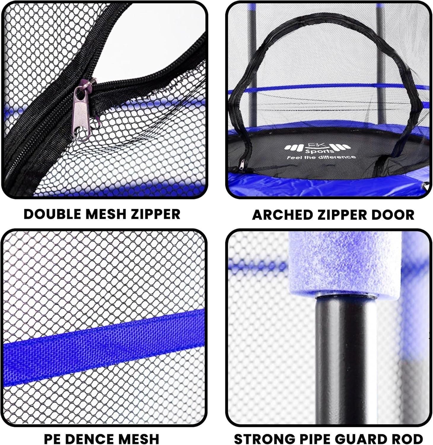 55” Kids Rebounder Trampoline w Safety Enclosure Indoor Outdoor Ages 1–11