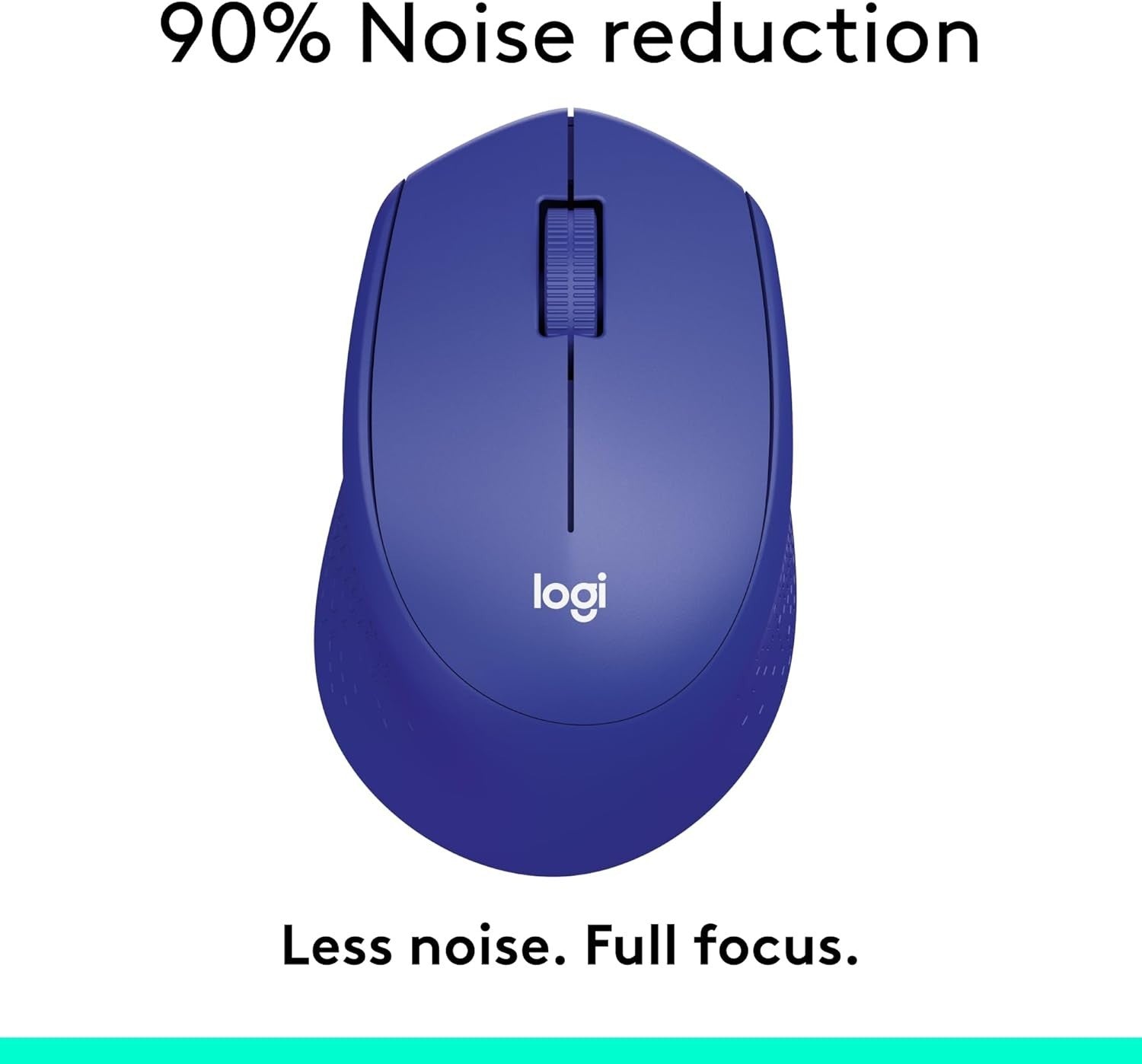 Silent Wireless Mouse USB Nano Receiver Ergonomic Lightweight Blue Laptop PC