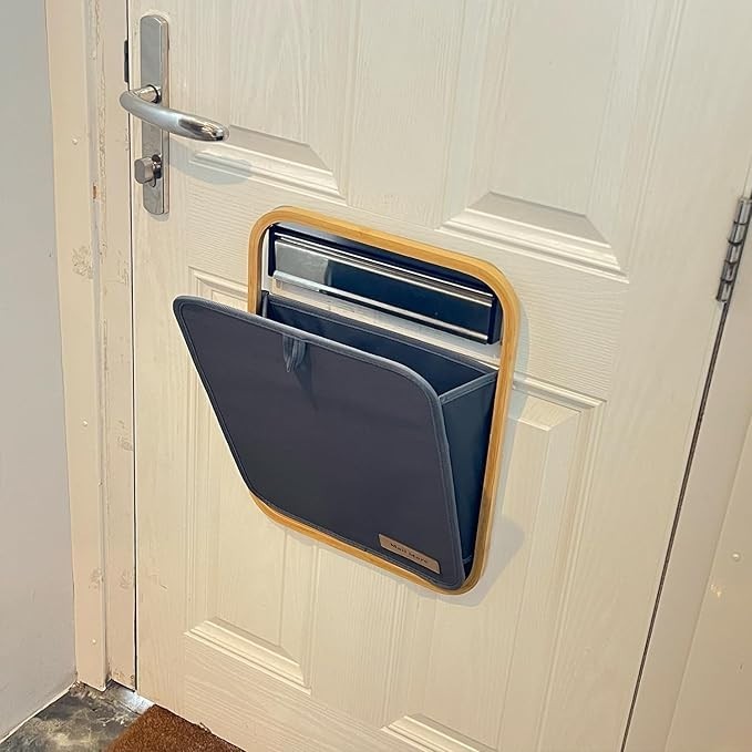 No-Drill Letterbox Mail Catcher Cage | Bamboo Frame | Draught Stopper | Pet Safe