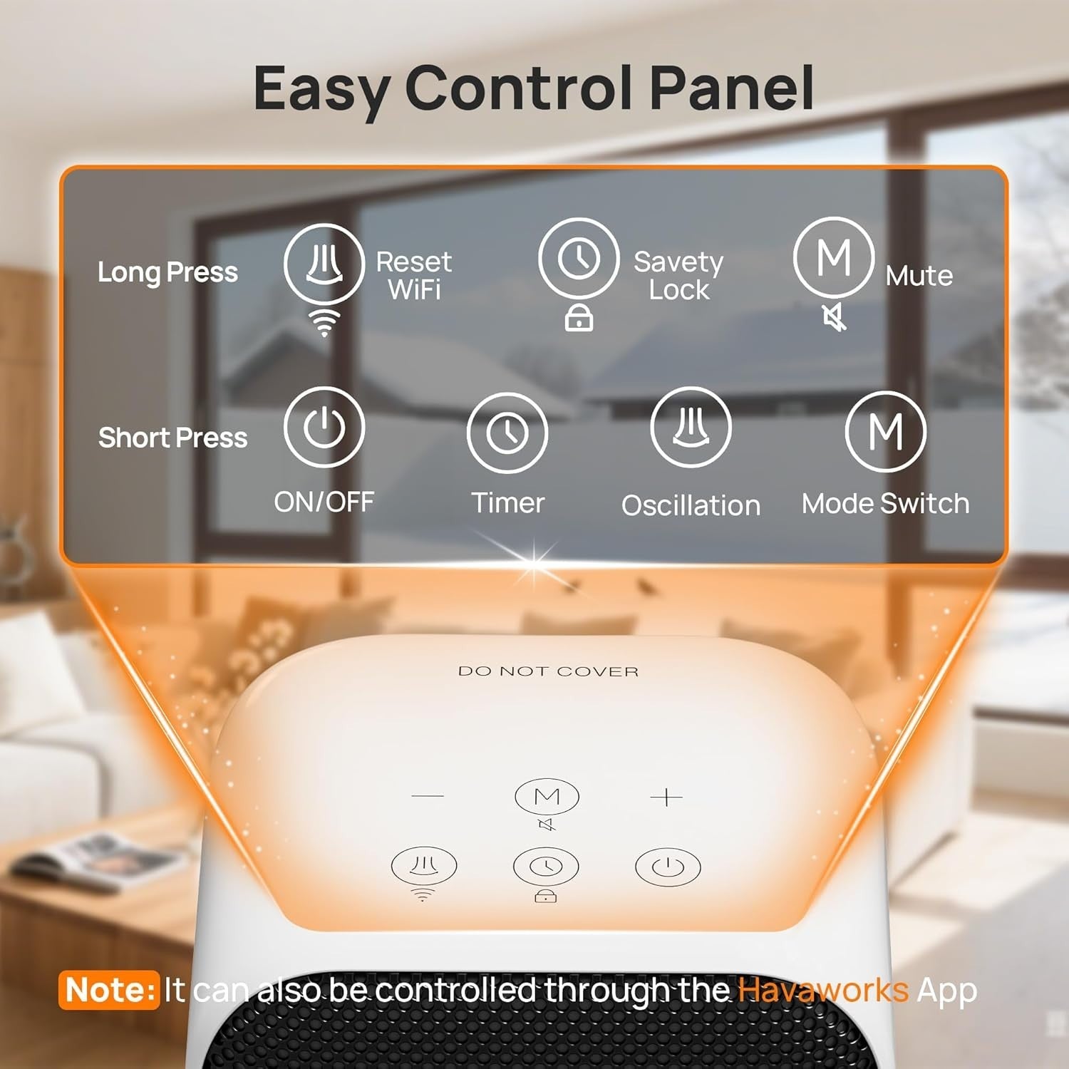 1500W Smart Tower Heater WiFi Voice Control Energy Efficient Heater
