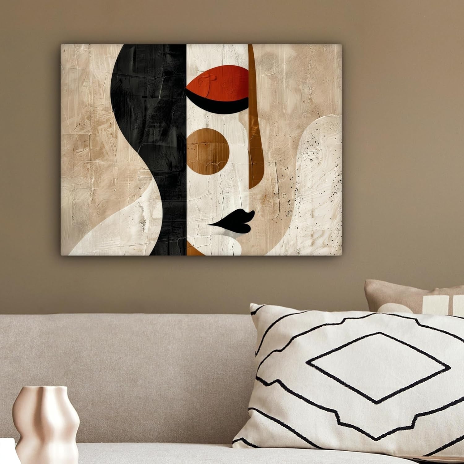 Abstract Woman Canvas Wall Art 40x30cm Modern Framed Print