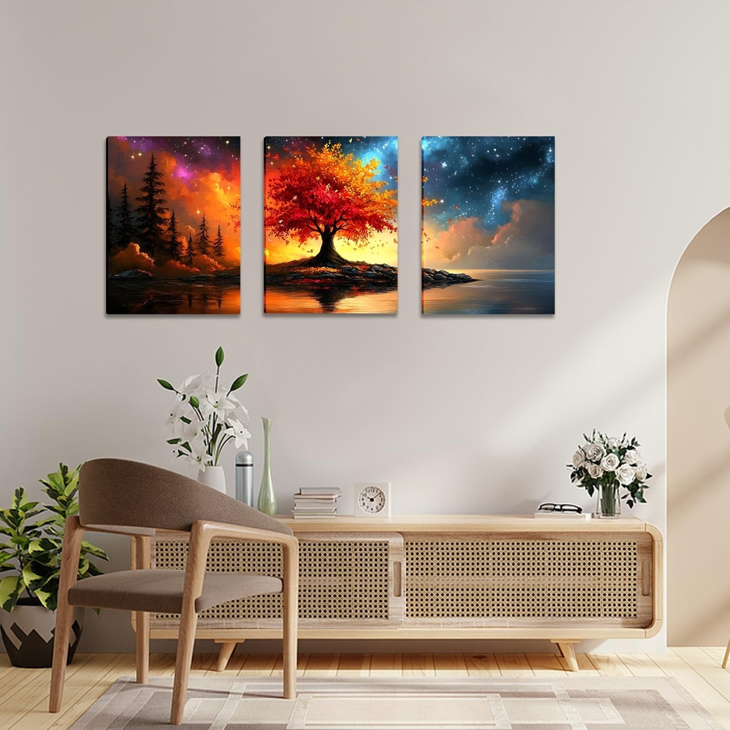 Abstract Tree of Life Canvas Wall Art 3pcs 30x40 cm Modern Decor