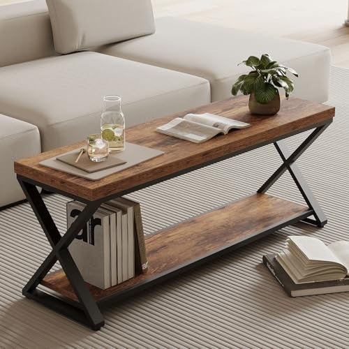 Rustic Brown Wood & Metal Entryway Bench with Shoe Storage Industrial Foyer Seat