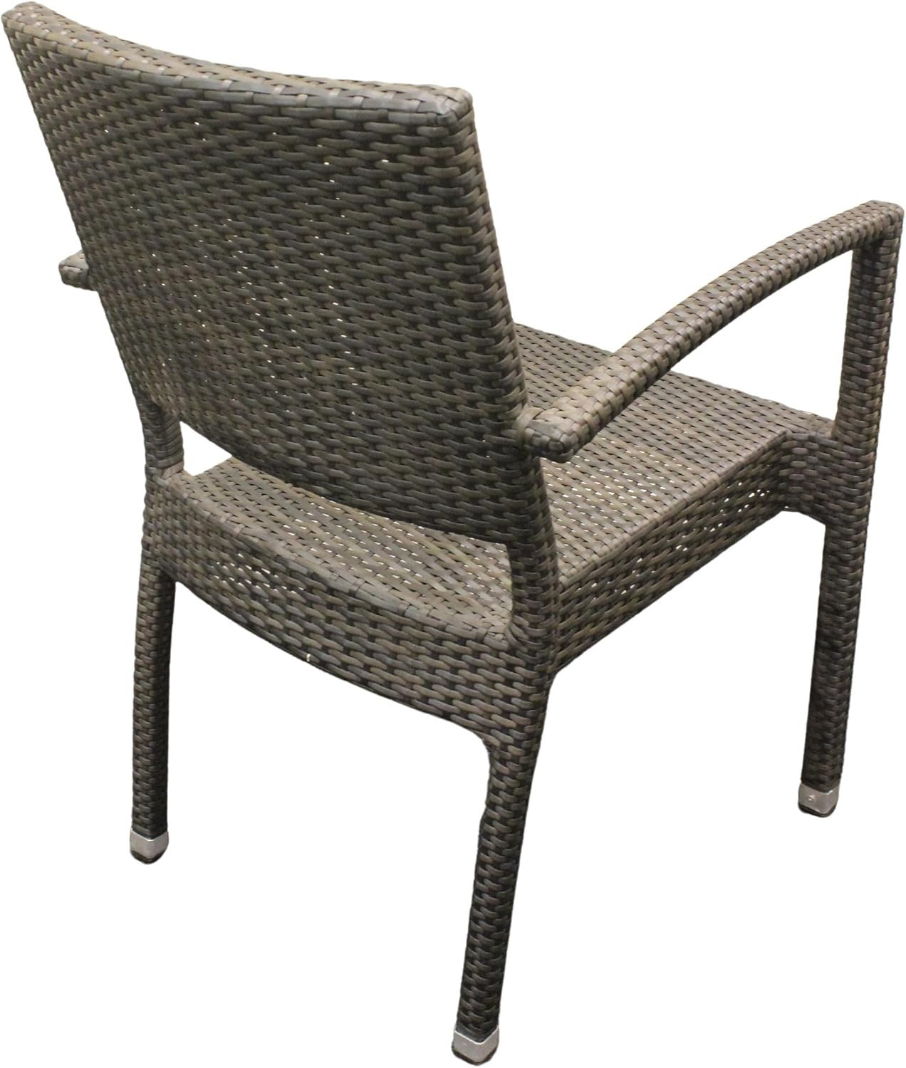 Set of 4 Rattan Dining Armchairs Stackable Outdoor Garden Patio Seating