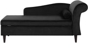 Black Velvet Chaise Lounge with Storage Right Hand Modern Sofa for Living Room