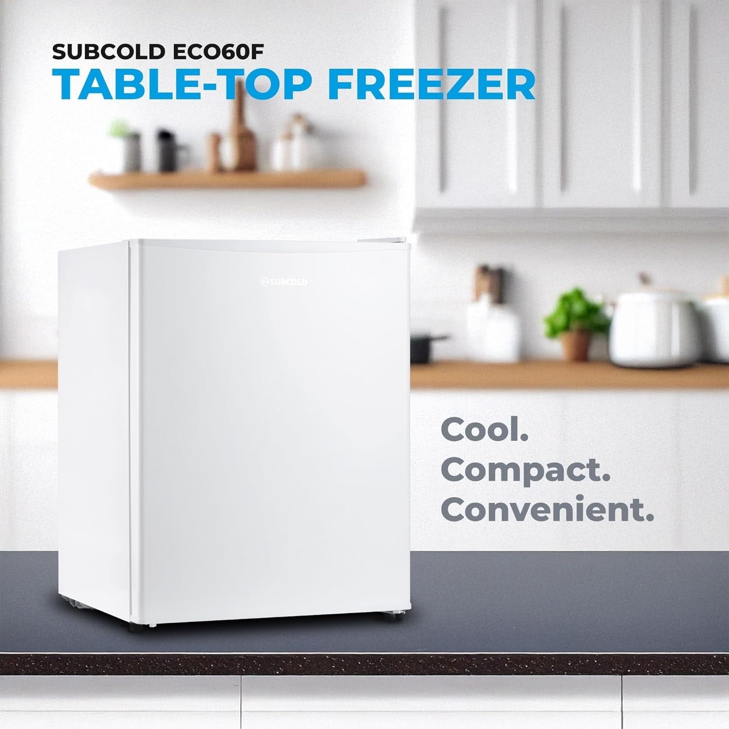 Mini Freezer 30L Compact Table Top 4-Star Adjustable Thermostat White