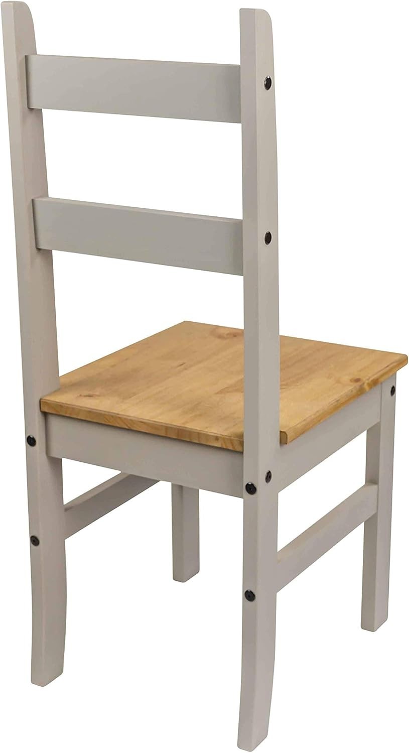 Dining Table Set with 4 Chairs & Bench Grey Oak Wax Finish for Small Spaces