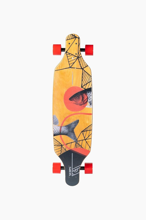Longboard Skateboard 37"x10" 8-Layer Maple Deck, ABEC-9 Bearings, 78A Wheels