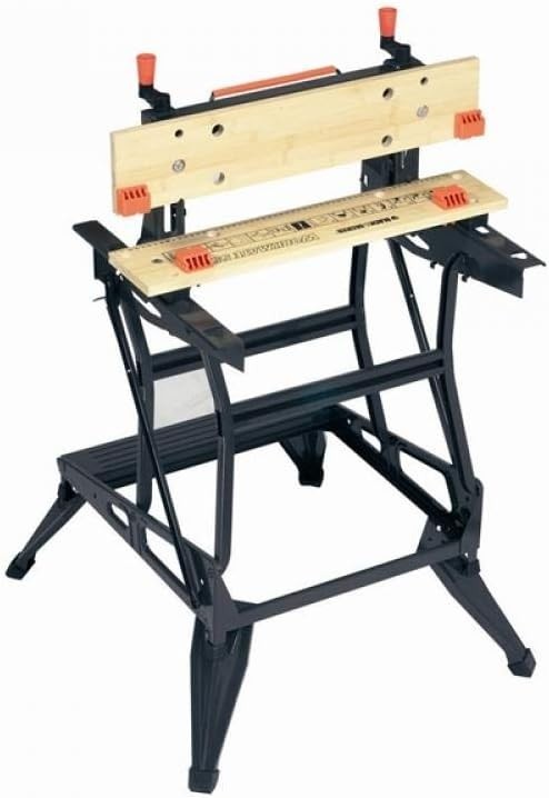 Dual-Height Folding Workbench with Vertical Clamp Steel Frame Heavy Duty