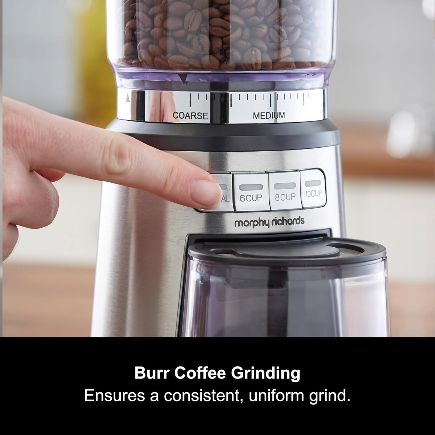 Electric Coffee Grinder 20 Settings, Burr Precision, 200g Capacity