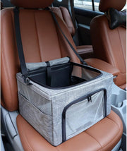 Dog Car Seat Booster Carrier Foldable Travel Crate Mesh Window 15lb