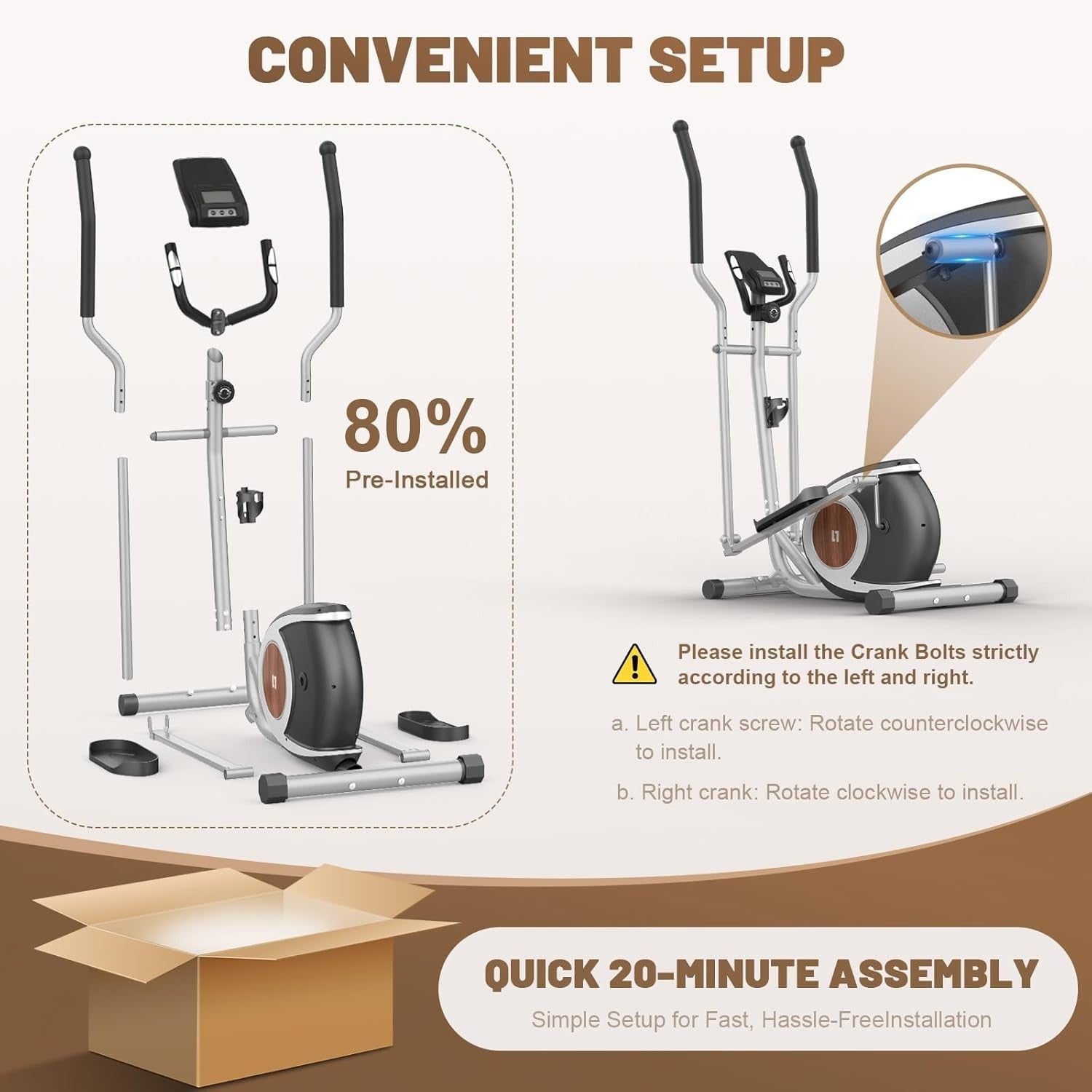 16-Level Magnetic Elliptical Cross Trainer Home Gym Machine with LCD Display