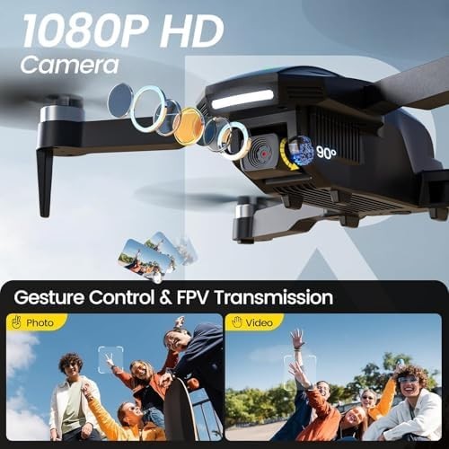 Foldable Drone with 1080P HD Camera, Brushless Motors, 32Min Flight Time, FPV