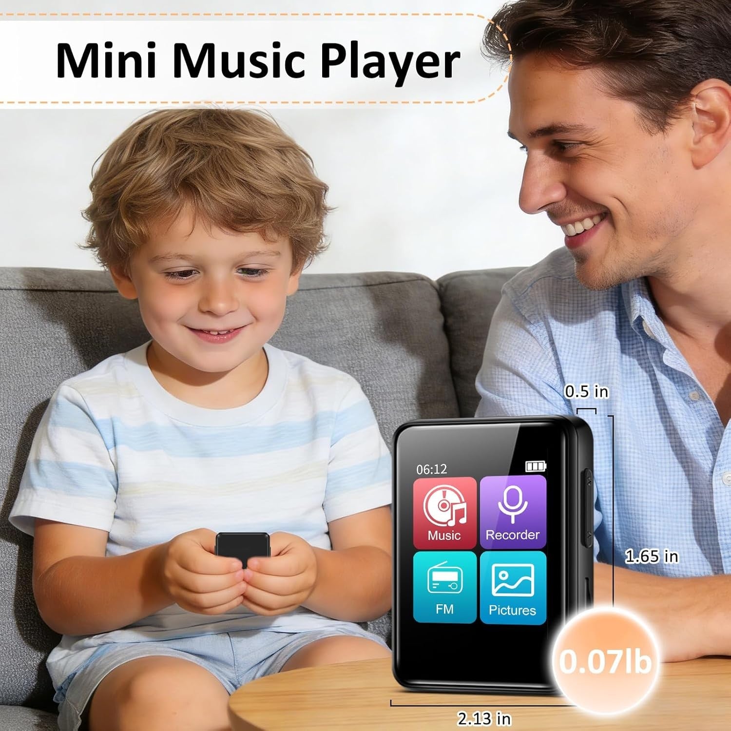 32GB MP3 Player Bluetooth Touch Screen FM Radio 50H Battery