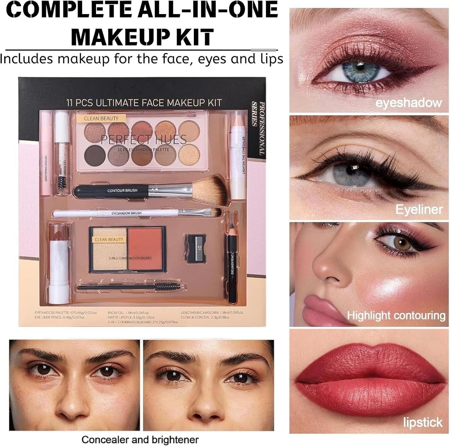 All In One Makeup Kit 11 PCS Set Palette Lipstick