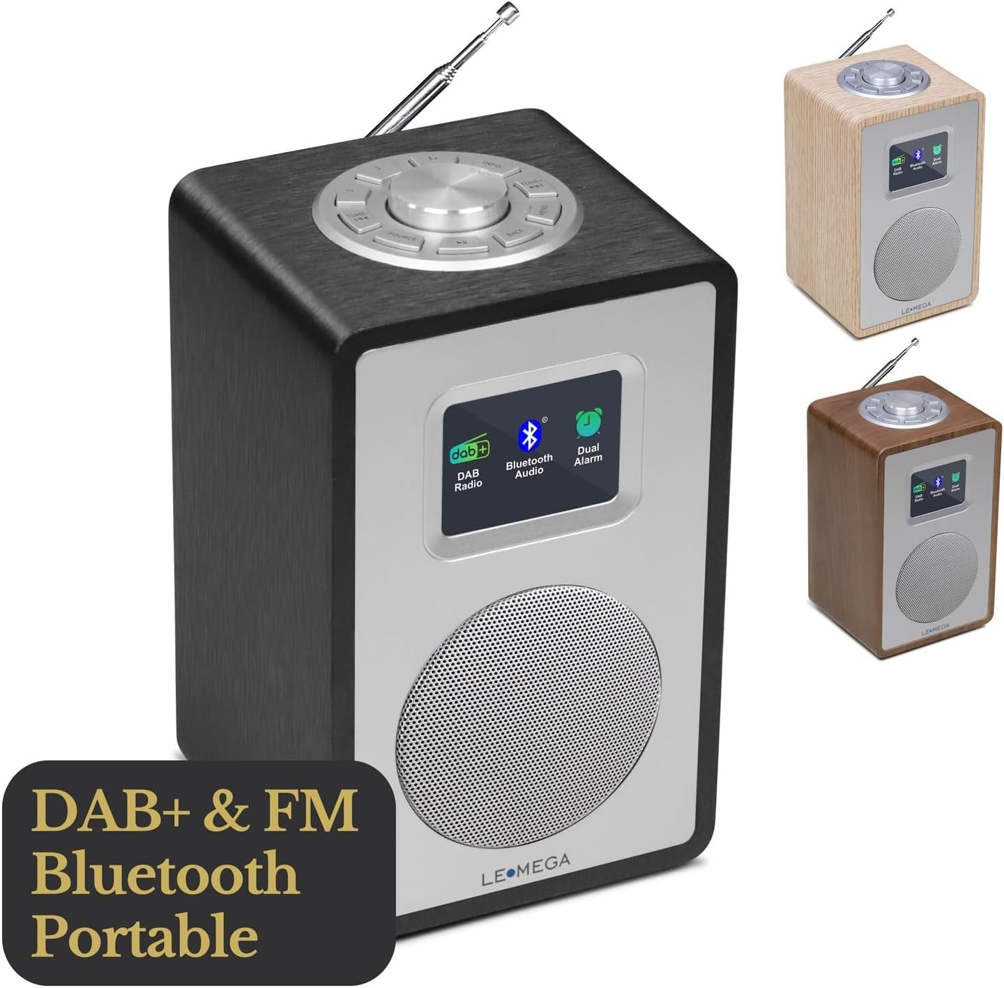 DAB DAB+ Digital Radio Bluetooth Dual Alarm Screen Mains Battery