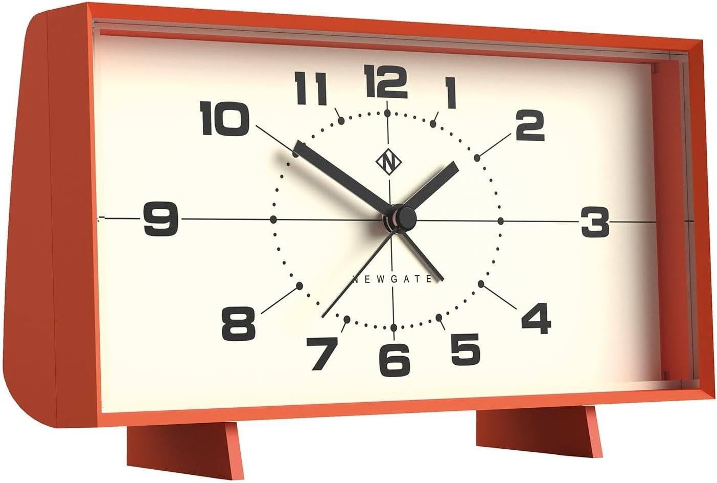 Retro Rectangular Alarm Clock Analogue Bedside Desk Mantel Pumpkin Orange