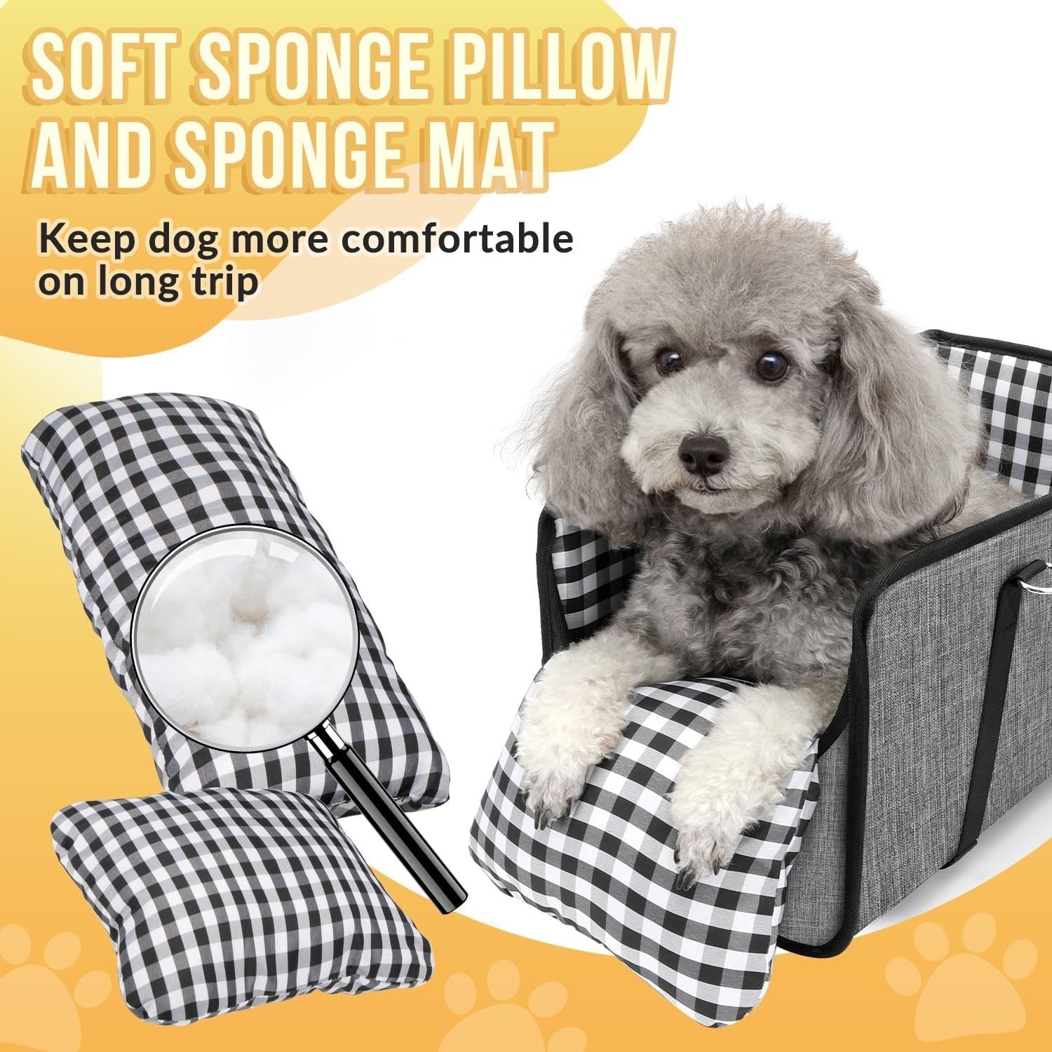 Console Dog Car Seat Booster Carrier Pet Travel Bed Safety Belt Small Dog