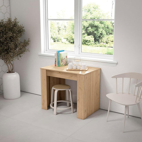 Large Extendable Console Dining Table Folding Space-Saving Oak 90–302cm Modern