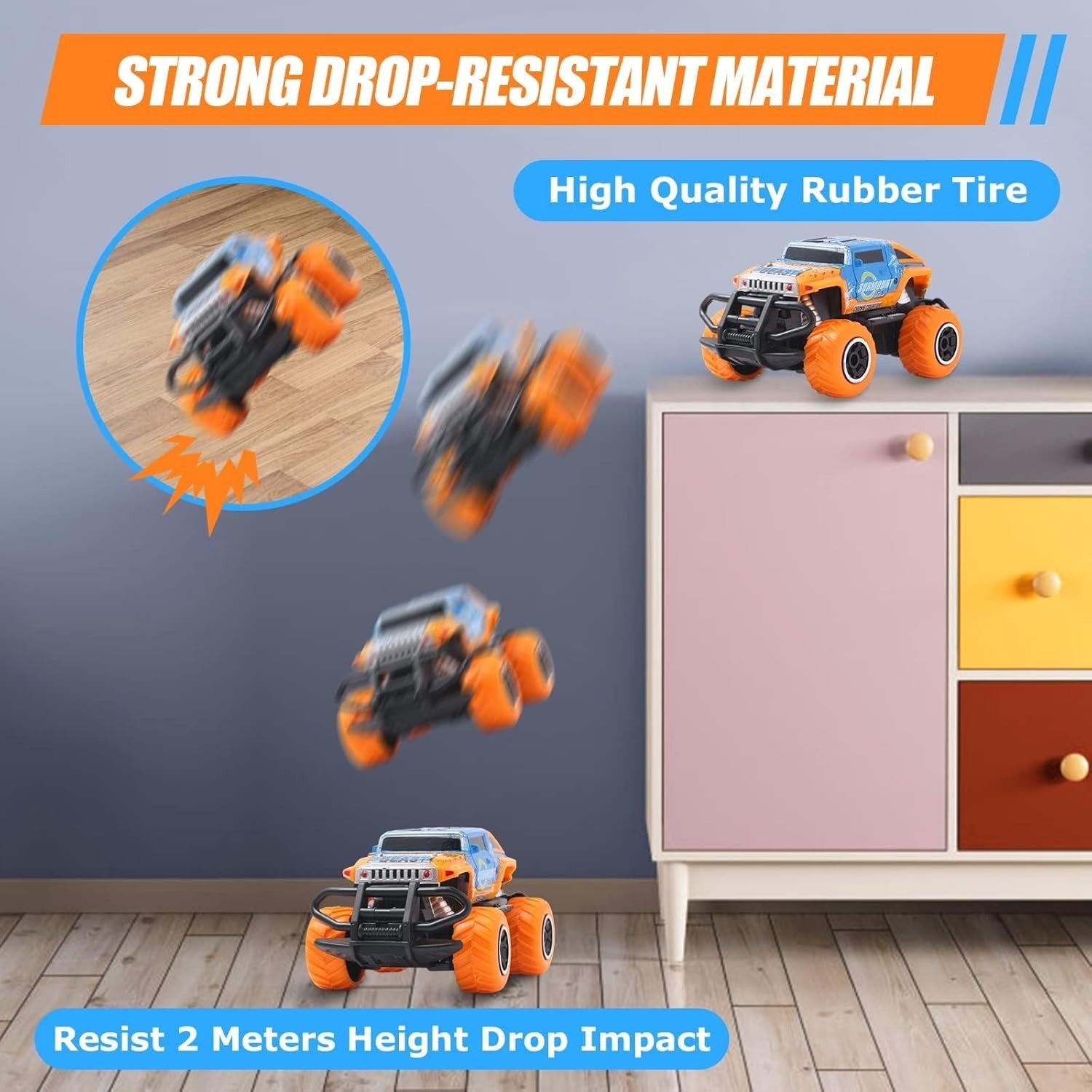 Off-Road RC Car, 4-Channel Remote Control Toy for Kids 3–8