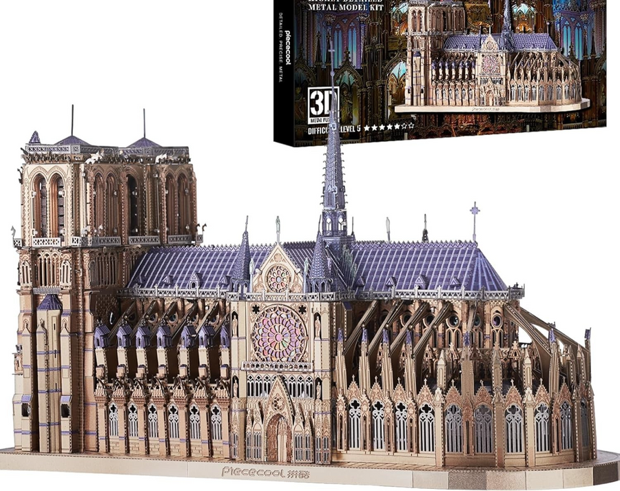 3D Metal Notre Dame Puzzle Model Kit DIY Gift Adults Teens 382 Pcs