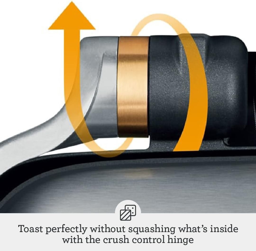 Single Sandwich Press Toaster 1500W Adjustable Height Non-Stick