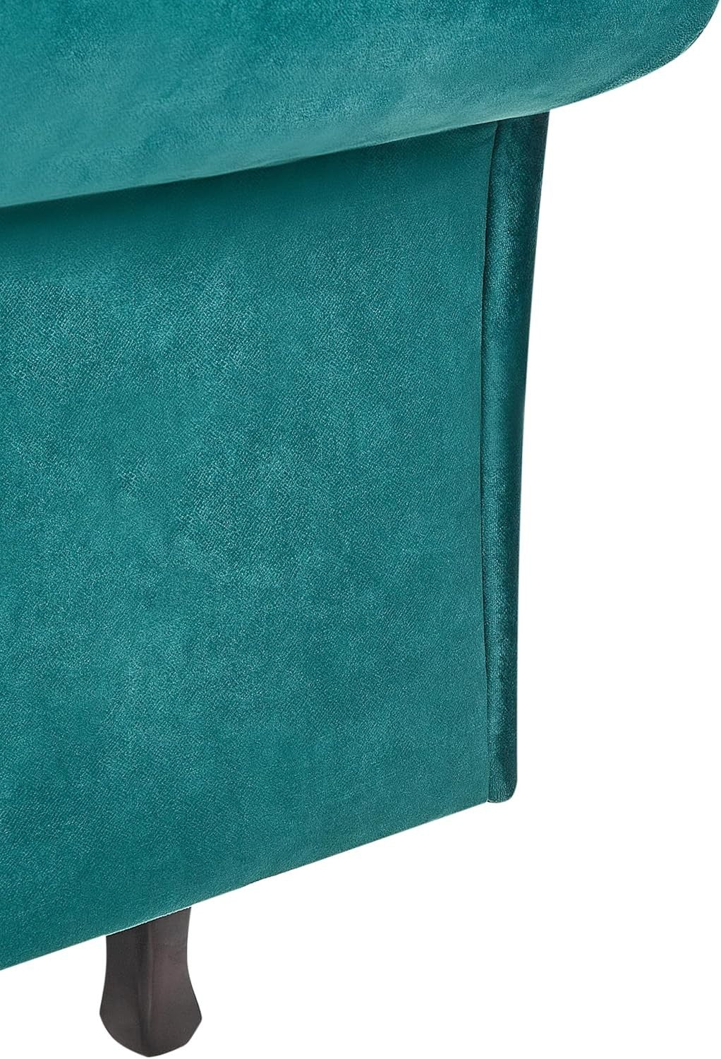 Velvet Chaise Lounge Sofa Green | Tufted Back, Cushion, Wooden Legs