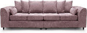 4 Seater Sofa Pink Chenille Large Couch Modern Deep Seat Living Room Seating