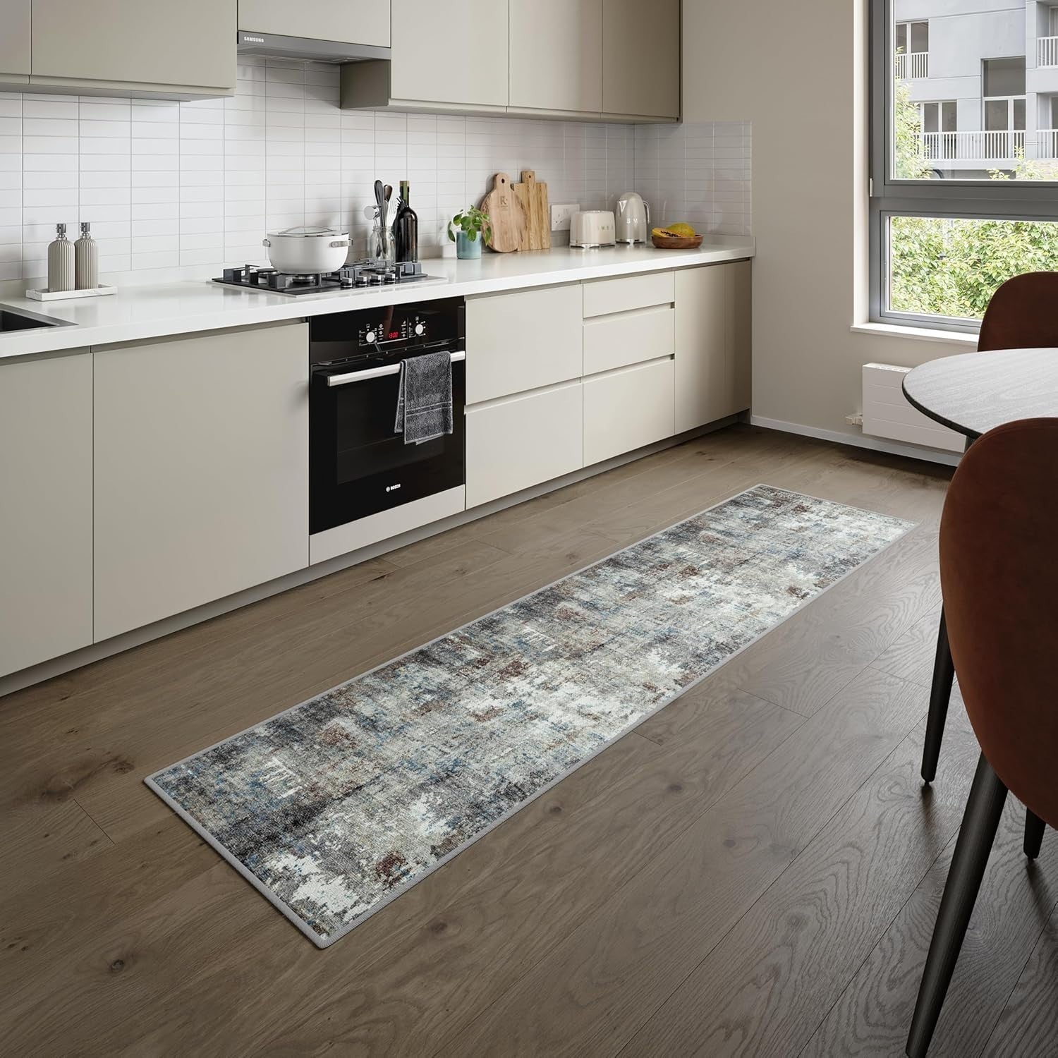 Washable Runner Rug 60x240cm Non-Slip Soft Kitchen Hallway Bedroom Mat