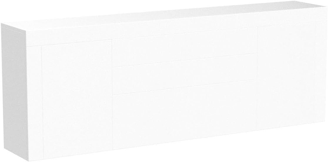 Modern White Sideboard 200cm Gloss Cabinet Unit Storage Drawers Doors