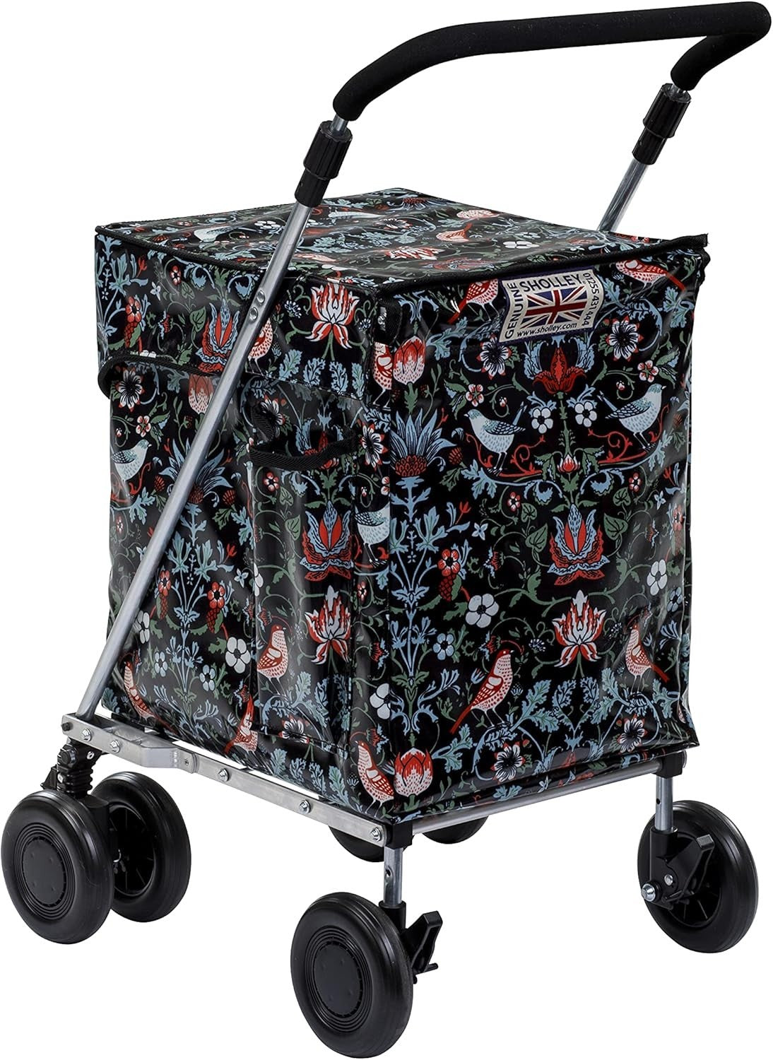 4 Wheel Push Shopping Trolley Walking Aid Foldable Support Cart