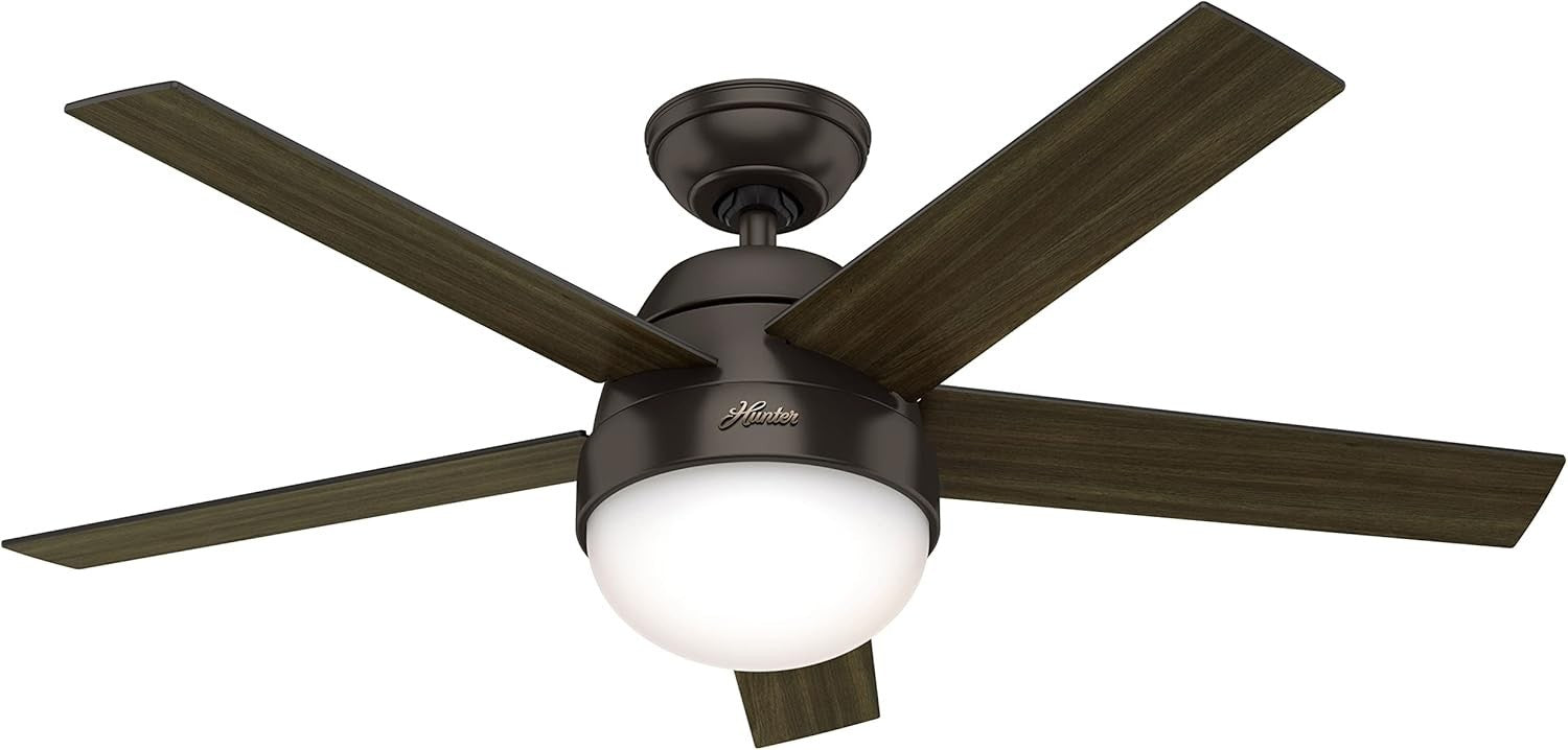 117CM Ceiling Fan, Premier Bronze, 5-Blade, Light, Remote