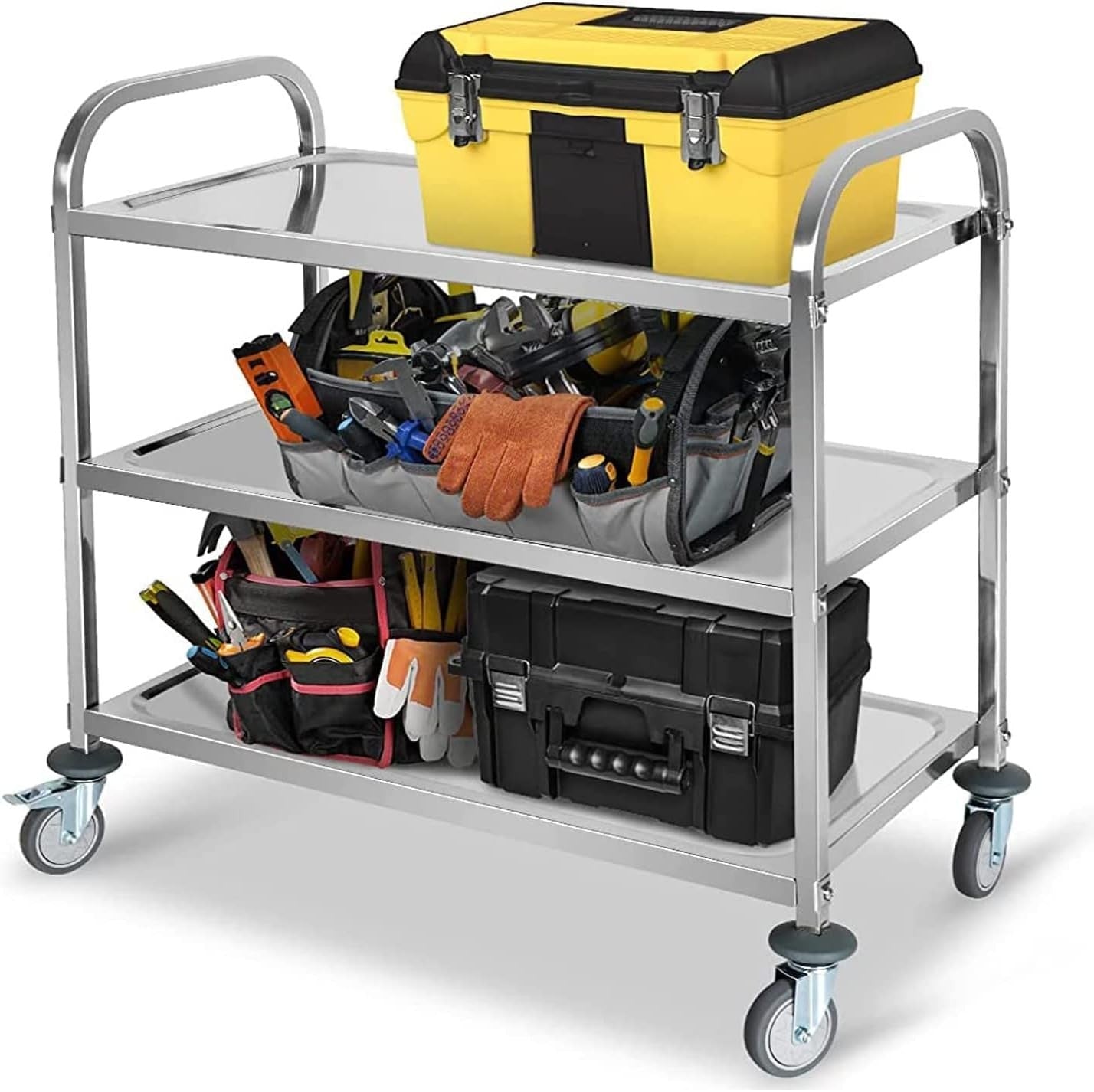 Large 3 Tier Stainless Steel Catering Trolley 200KG