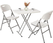 Portable Folding Table & Chairs Set Adjustable Height Outdoor Picnic Patio