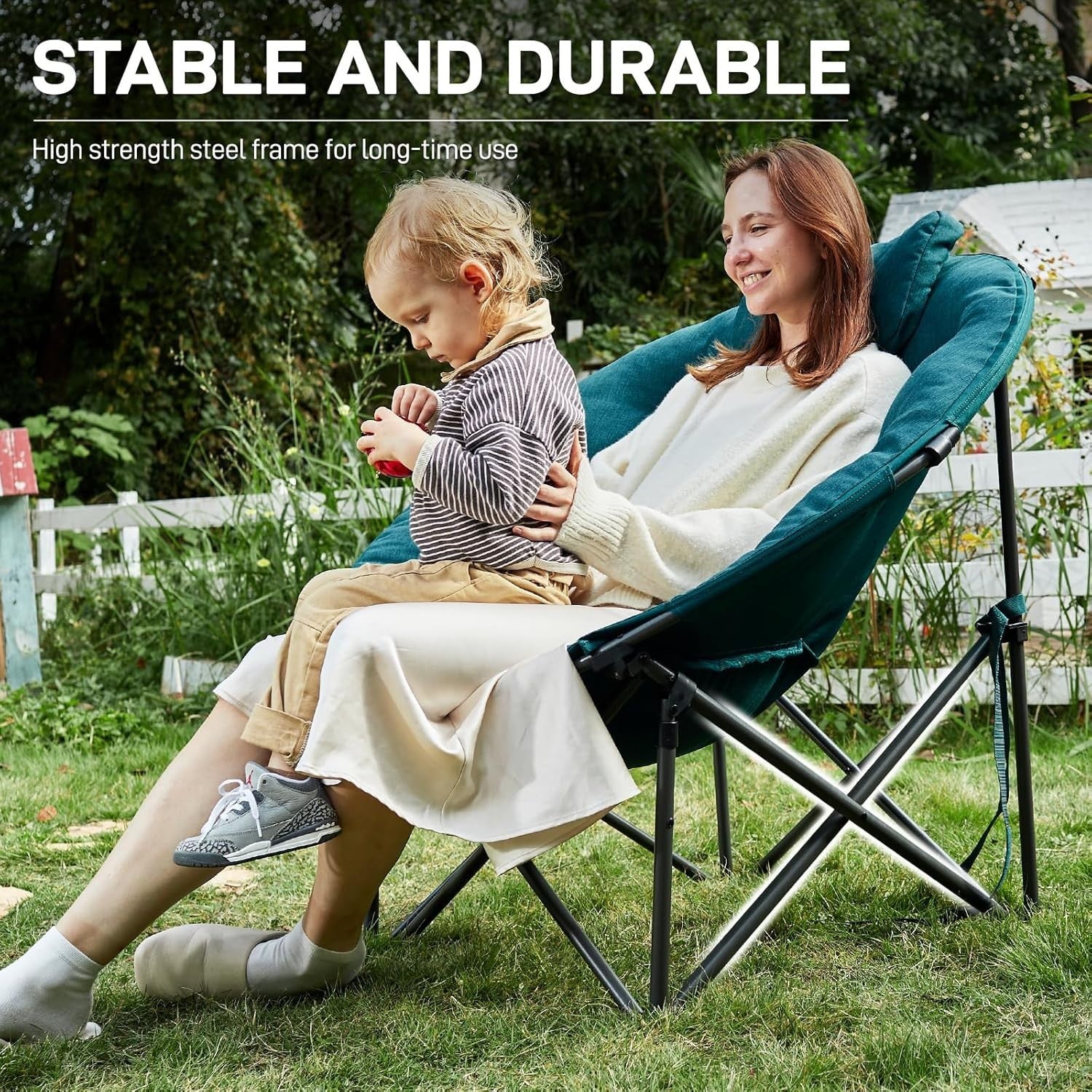 Heavy Duty XL Folding Camping Chair 150kg Padded High Back Outdoor Seat