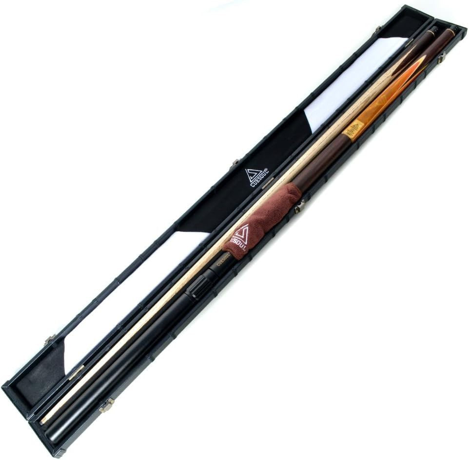 57” Snooker Cue 3/4 Joint Ash Shaft 9.5mm Tip Extensions Case 18oz