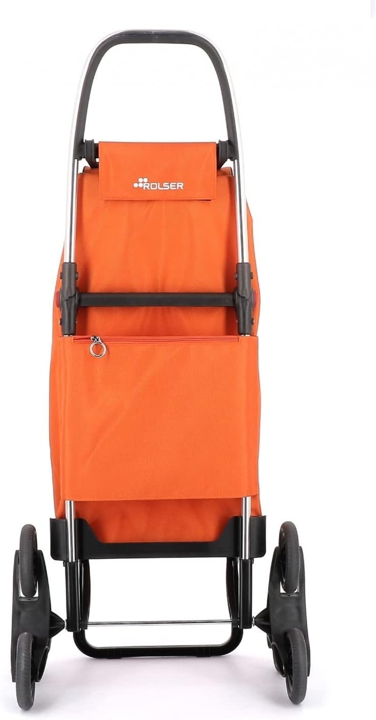 6 Wheel Stair Climber Foldable Shopping Trolley Lightweight Aluminium Orange