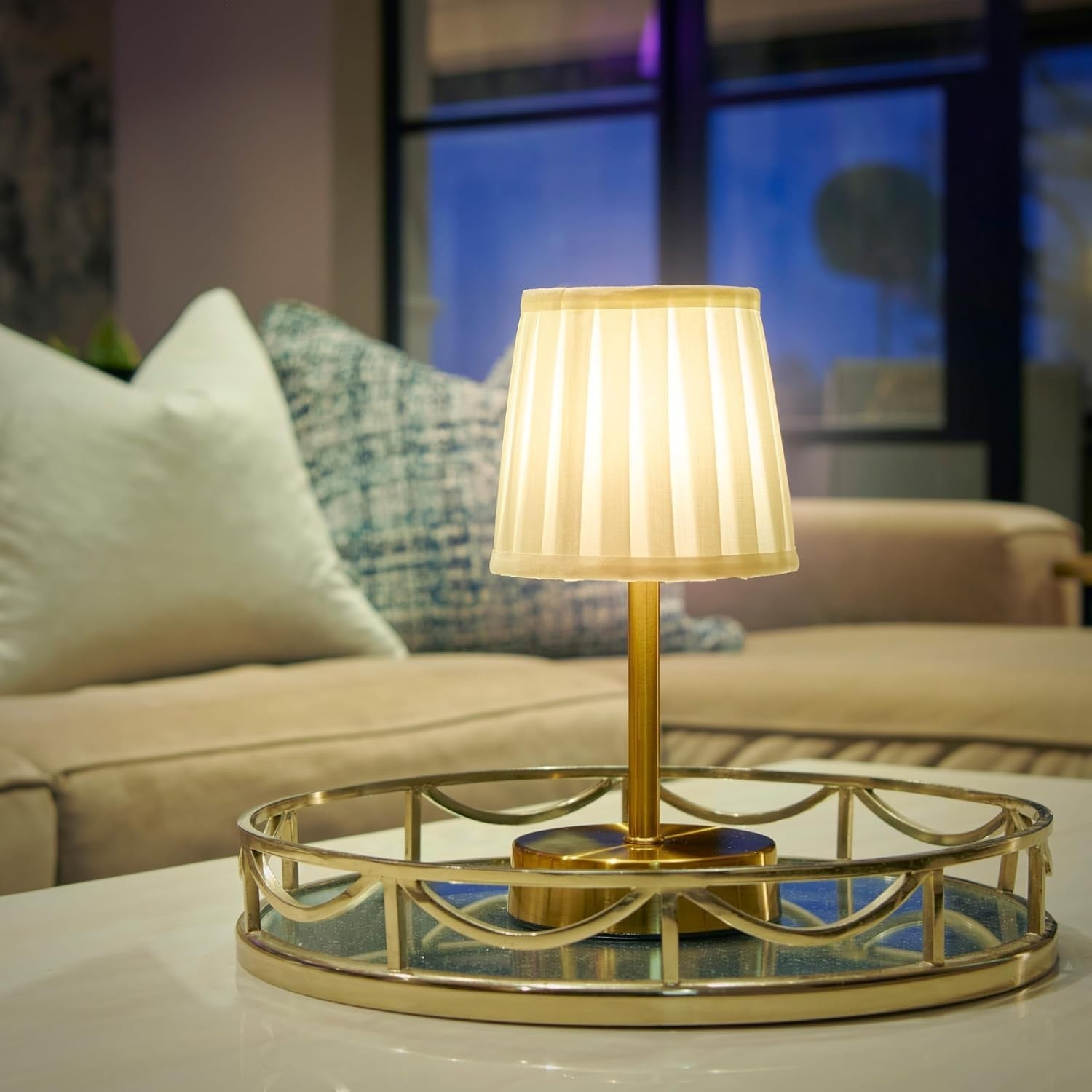 Wireless Rechargeable LED Table Lamps Set of 4, Remote, Dimmable, Color-Changing