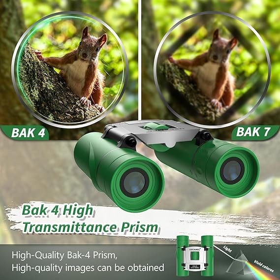 8x21 Waterproof Compact Kids Binoculars Mini Folding Outdoor Bird Watching Green