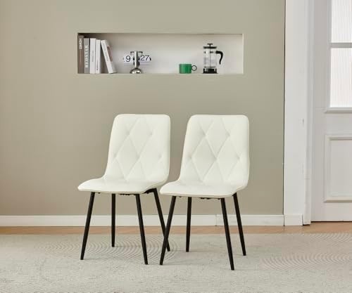 Round Glass Dining Table Set with 2 White PU Chairs for Small Spaces