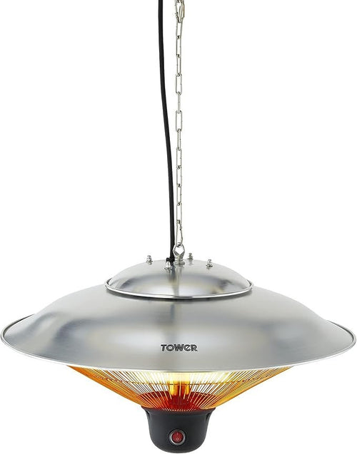 Outdoor Hanging Infrared Patio Heater 1500W Remote LED Light Waterproof