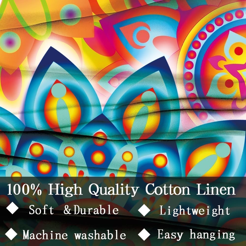 2-Pack Boho UV Blacklight Tapestry 52"x13" Vertical Wall Decor